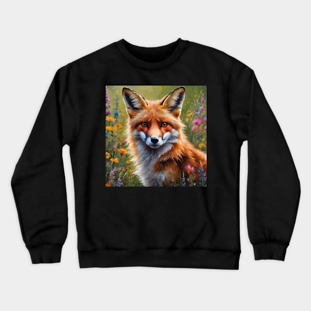 Fox watercolor art illustration Crewneck Sweatshirt by nonagobich